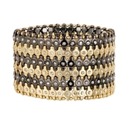 Black/Gold stretch bracelet w/ clear stone centre 